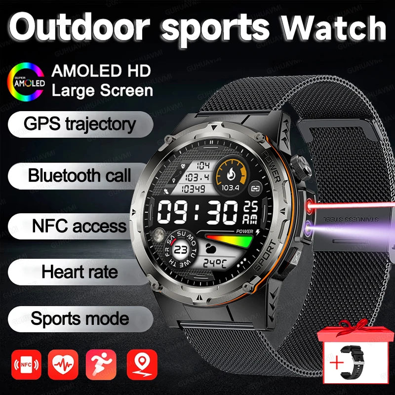 2025 NEW Popular Outdoors GPS tracker Sports Smart Watch Men 500mAh NFC HD Call IP68 depth waterproof Watch Men For Xiaomi Men