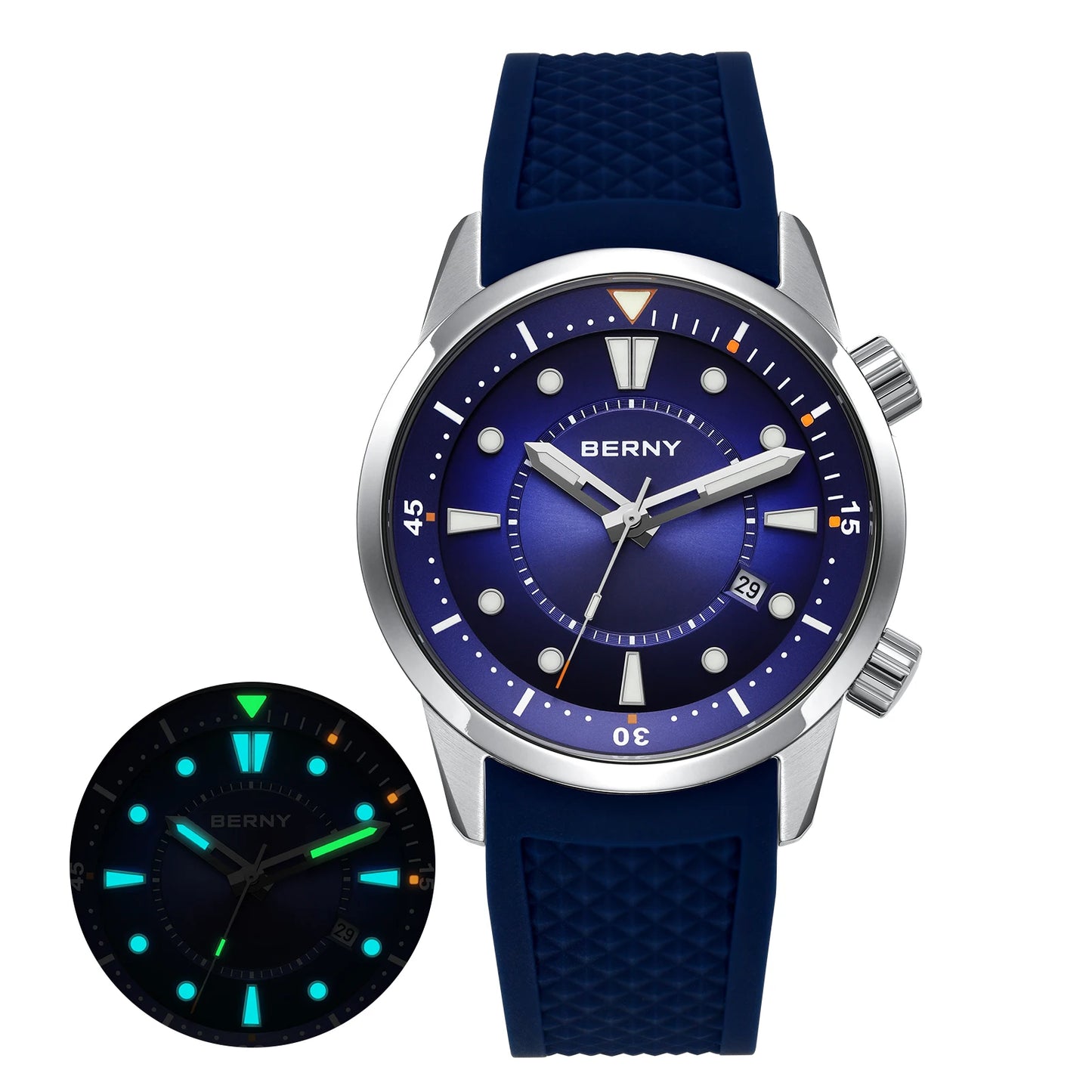 BERNY 20ATM Automatic Diver's Watch with Sapphire Crystal