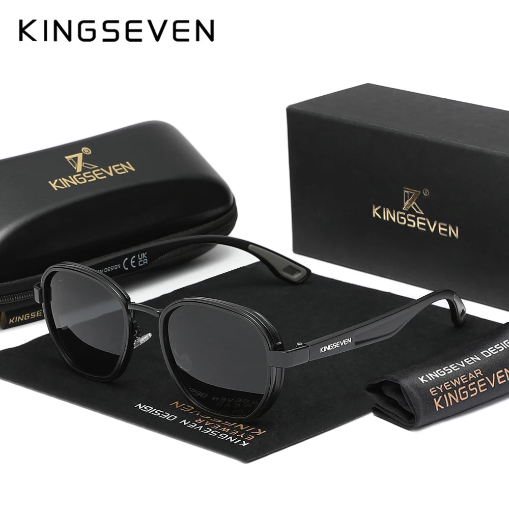 KINGSEVEN Polarized UV400 Luxury Round Sunglasses