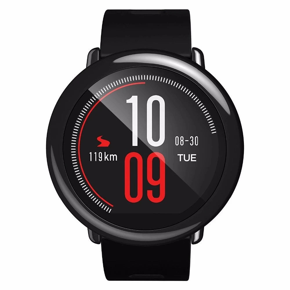 Original amazfit ritmo masculino relógio inteligente sportwatch global firmware com inglês idioma estoque bluetooth relógio gps 95novos relógios