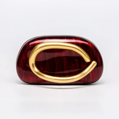Elegant Acrylic Clutch with Metal Handle