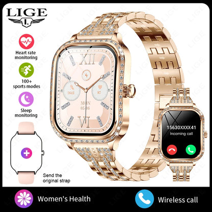 LIGE Women's Waterproof Bluetooth Smartwatch