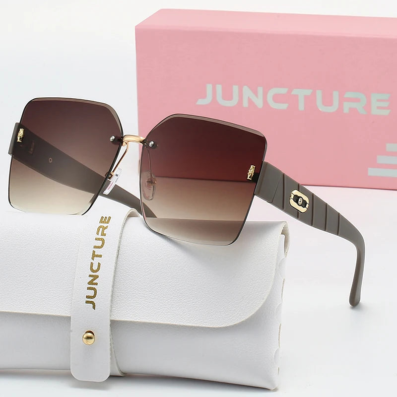 Juncture moda quadrado óculos de sol feminino boundless óculos de sol gradiente senhora óculos festa presentes do feriado óculos de sol para mulher