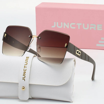 Juncture moda quadrado óculos de sol feminino boundless óculos de sol gradiente senhora óculos festa presentes do feriado óculos de sol para mulher