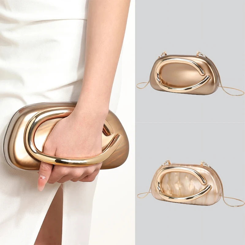 Champanhe ouro luxo banquete embreagem high-end moda acrílico alça de ouro bolsa de ombro para mulheres verde esmeralda mármore sacola