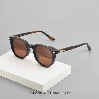 Óculos de sol de designer de marca artesanal de acetato de viagem oval óculos de armação grande JMMPD03 moda masculina e feminina proteção solar UV