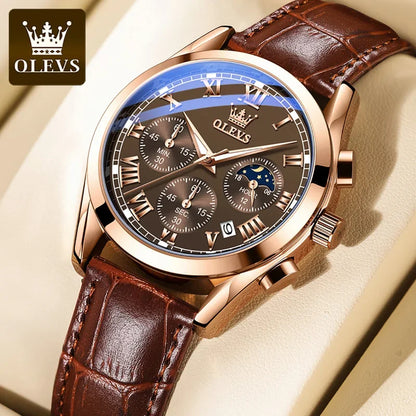 OLEVS 2871 Multifunctional Men's Watches Stainless steel Luminous Waterproof Luxury Men Wristwatch Business Watch Man