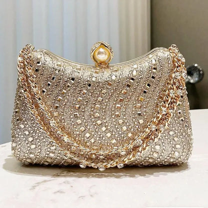 Fino strass diamante incrustação jantar saco de noite retro luxo ouro prata azul pequena embreagem para festa casamento feminino bolsa ombro