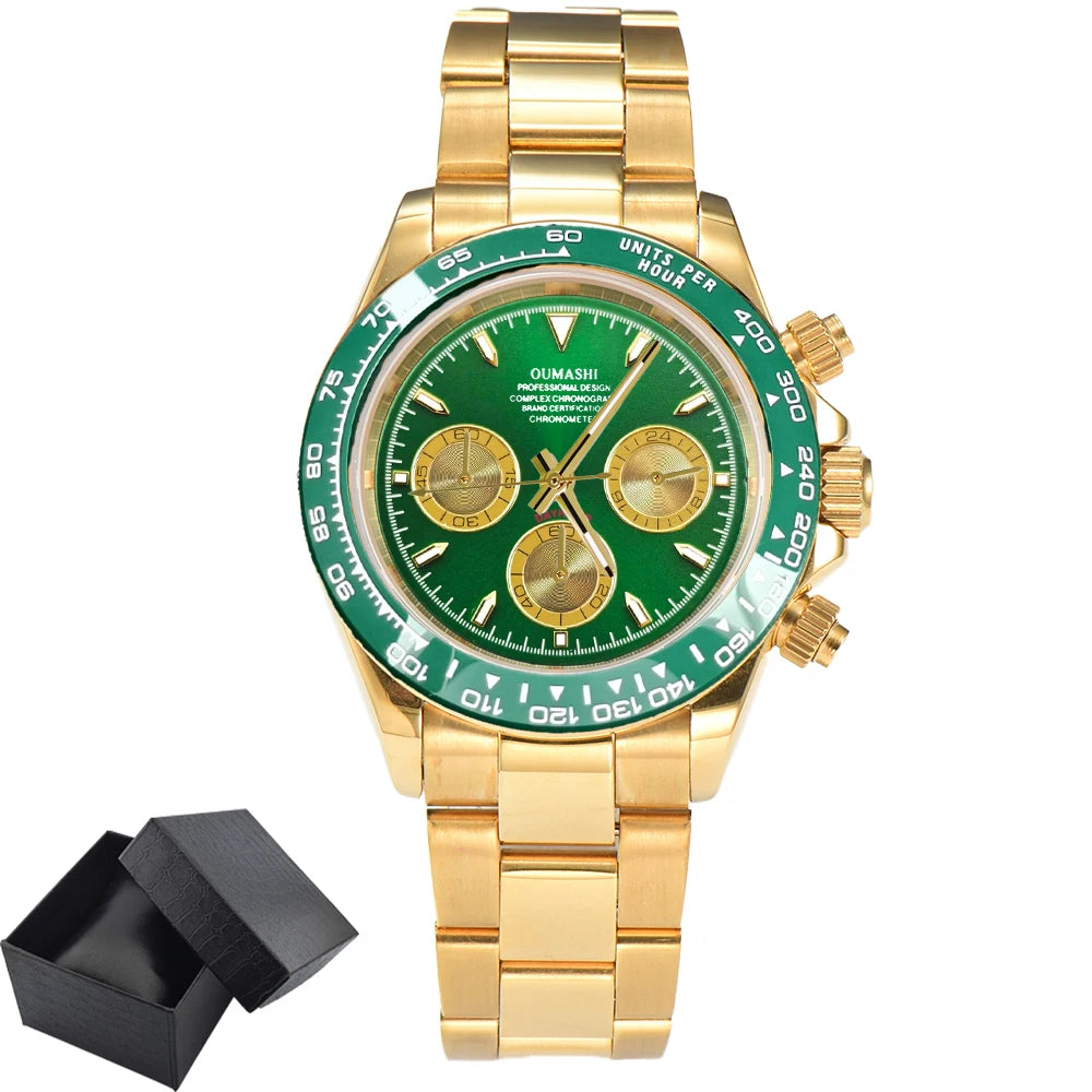 Luxury Custom Gold Chronograph Watch 39.3mm