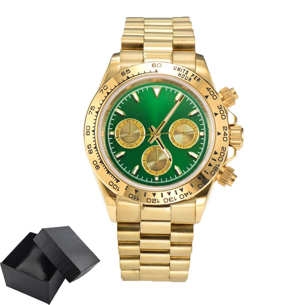 Luxury Custom Gold Chronograph Watch 39.3mm