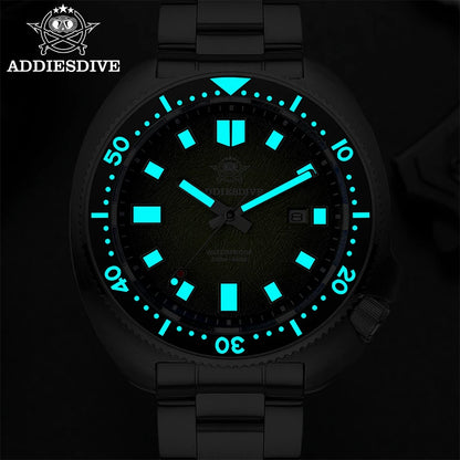 ADDIESDIVE Quartz Watches For Men Sapphire Glass 41mm AR Coated 200M Waterproof Diver Watch BGW9 Luminous New AD2511 Man Watch