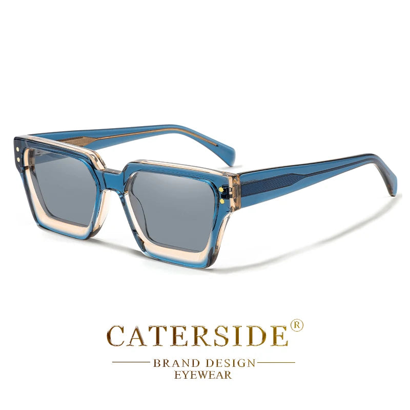 CATERSIDE Vintage Men's Polarized Sunglasses Acetate Frame High-Quality Sun glasses Brand Design Women's Party Driving Glasses