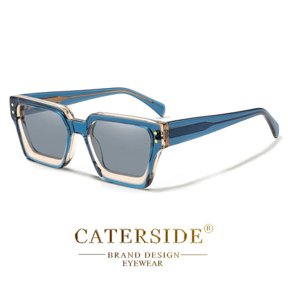CATERSIDE Vintage Men's Polarized Sunglasses Acetate Frame High-Quality Sun glasses Brand Design Women's Party Driving Glasses