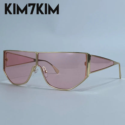 Steampunk Polygon Shield Sunglasses Women 2025 Luxury Brand Night Vision UV400 Windproof Sunglass For Lady Retro Trendy Shades