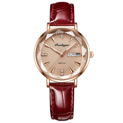 Luxury Ultra-thin Leather Ladies Watch - Waterproof & Luminous