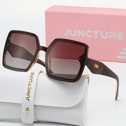 Juncture polarizado feminino óculos de sol moda quadrado óculos de sol gradiente senhora óculos festa presentes do feriado óculos de sol para mulher