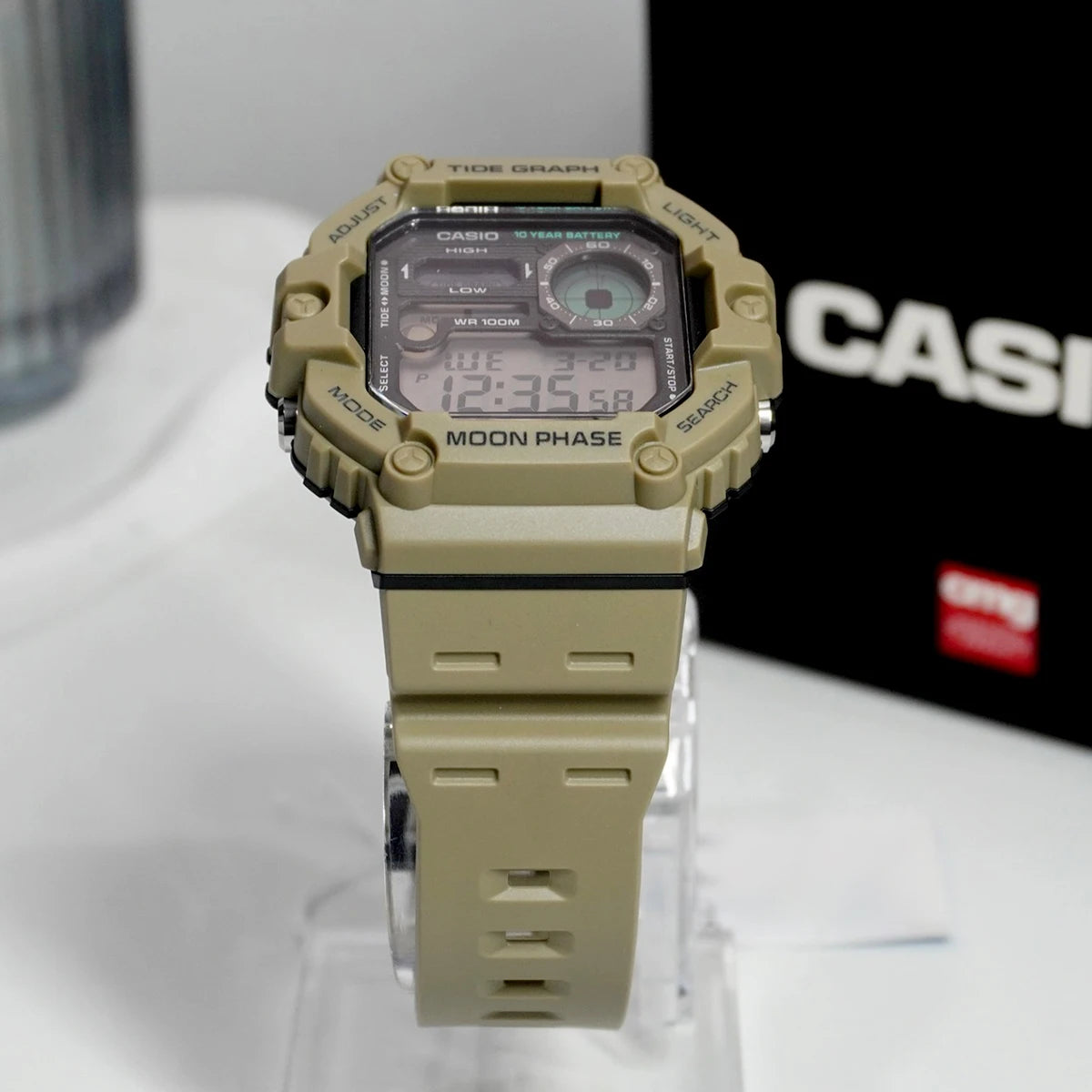 Casio impermeável esporte relógio para homens, relógio militar, marca superior, moda de luxo, WS-1700, bateria de 10 anos, 100m