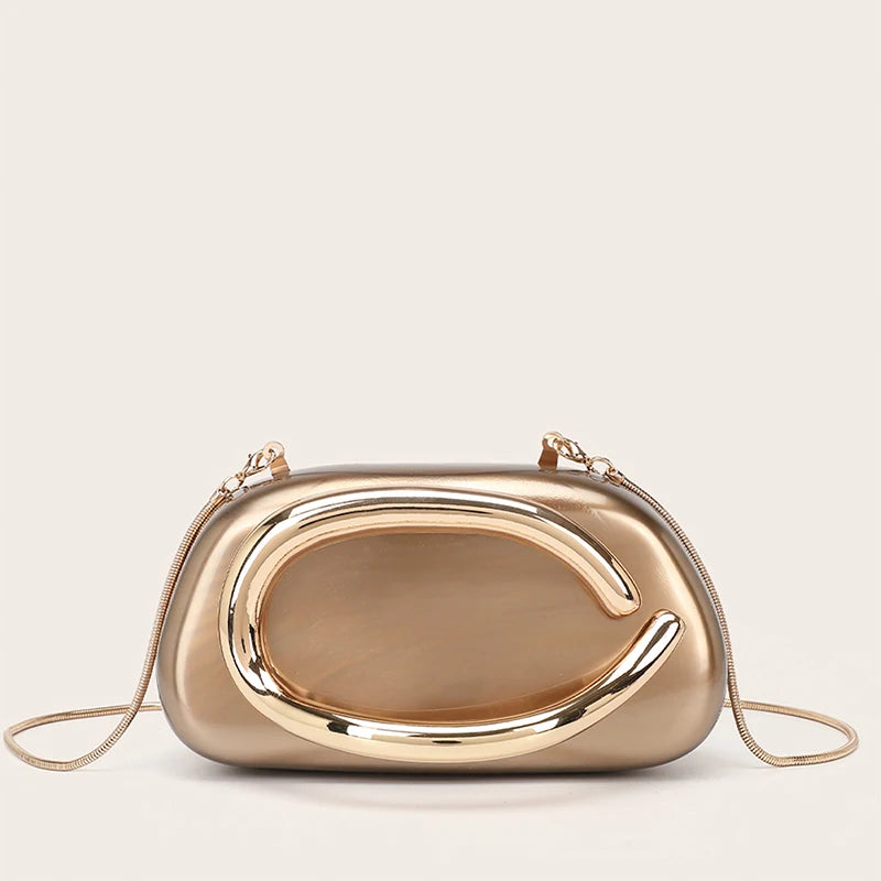 Elegant Acrylic Clutch with Metal Handle
