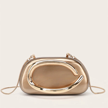 Elegant Acrylic Clutch with Metal Handle