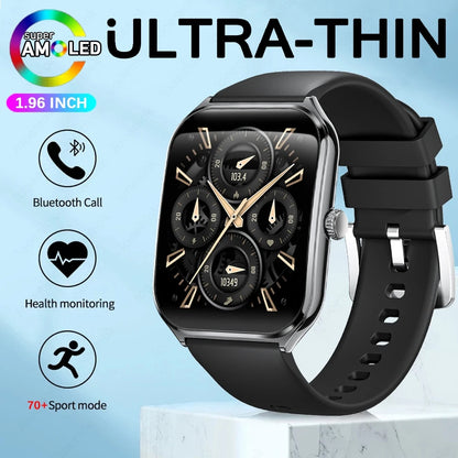 Ultra-Slim AMOLED Smartwatch 1.96" with Bluetooth Calls