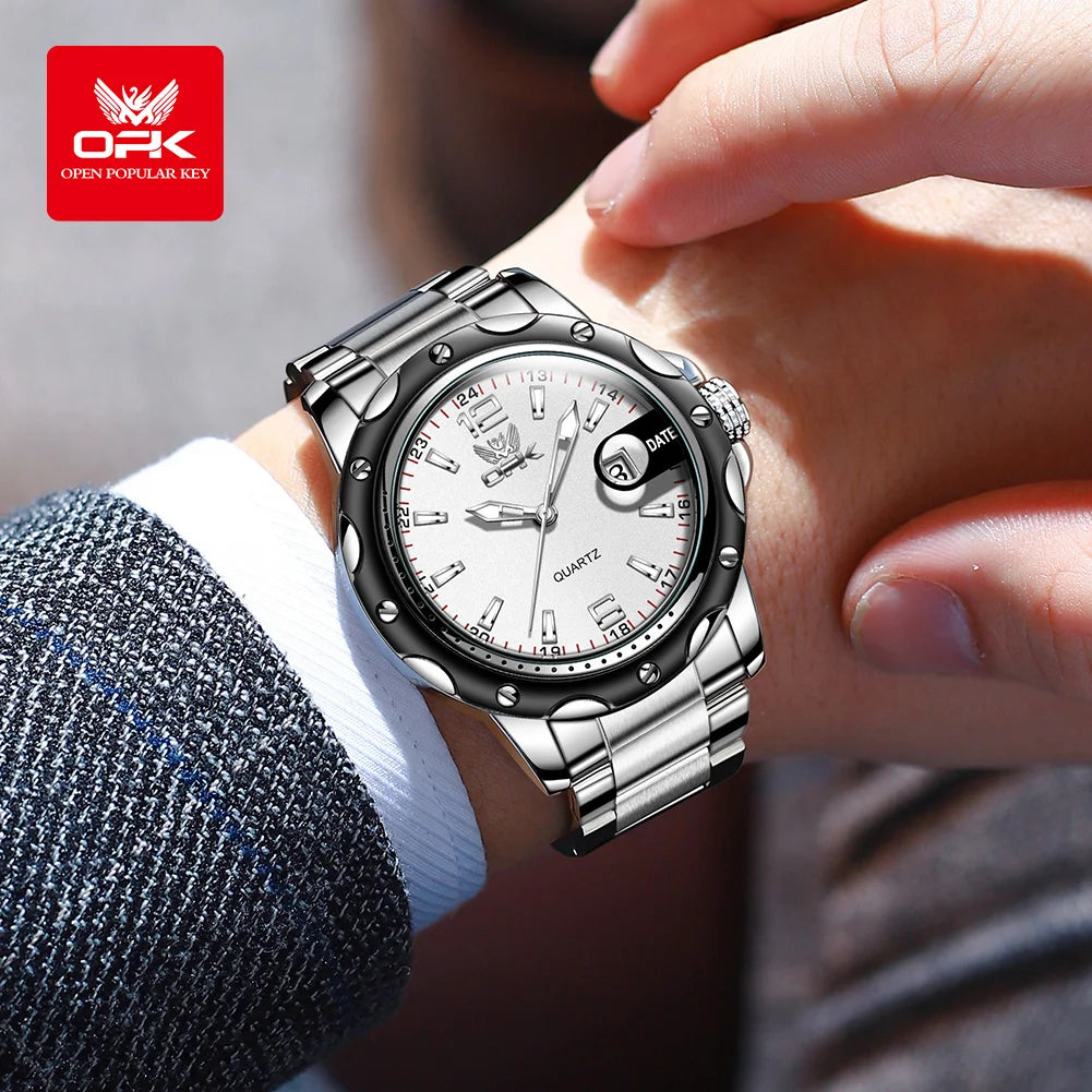 OPK 6026 Original Waterproof Watches For Men Digital Mirror Luxury Quartz Watch  Luminous  Wristwatch Male Date Reloj Hombre