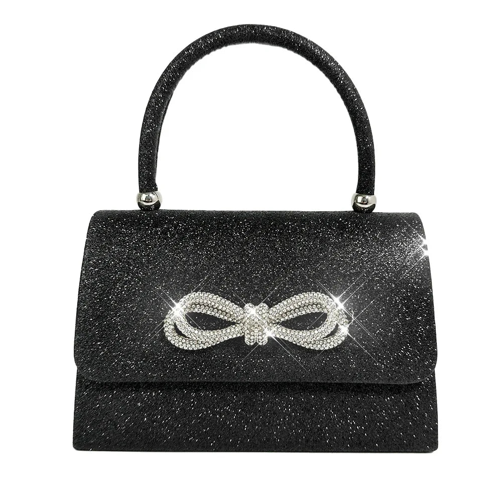 Glamorous Sequin Evening Clutch with Bowknot