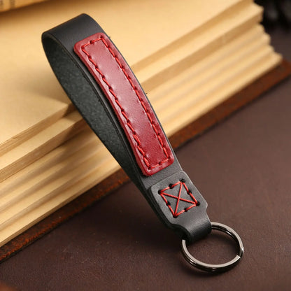 Elegant Leather Car Keychain for Men and Women