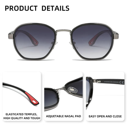 Kingseven óculos de sol masculino polarizado uv400 retro luxo moda feminina óculos masculino armação redonda causal anti-reflexo