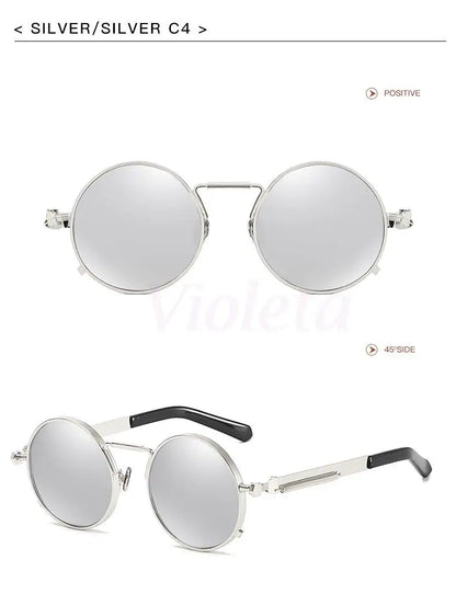 Polarized Round Metal Sunglasses UV400 Protection