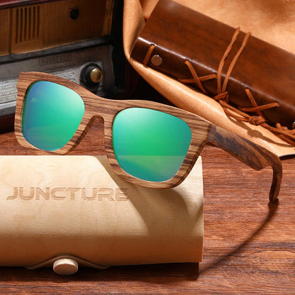 Juncture Vintage Bamboo Square Sunglasses UV400