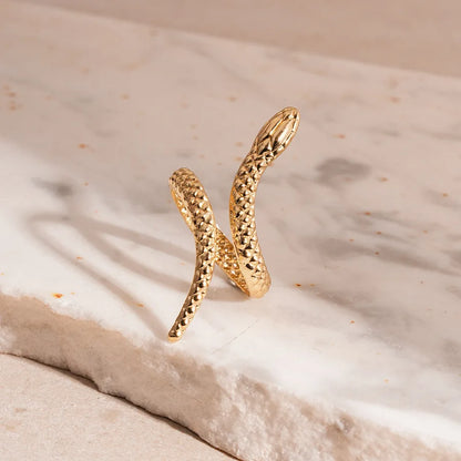 Exquisite Snake Cuff Bracelet & Ring Set for Women