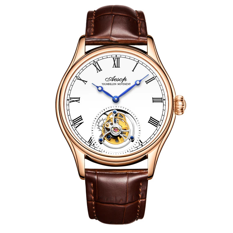 Aesop Luxury Skeleton Tourbillon Watch