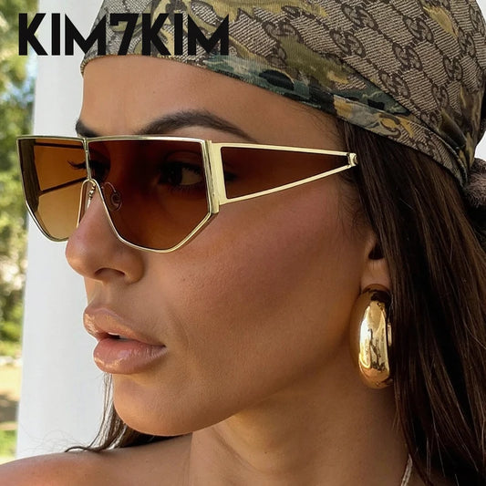 Steampunk Polygon Shield Sunglasses Women 2025 Luxury Brand Night Vision UV400 Windproof Sunglass For Lady Retro Trendy Shades