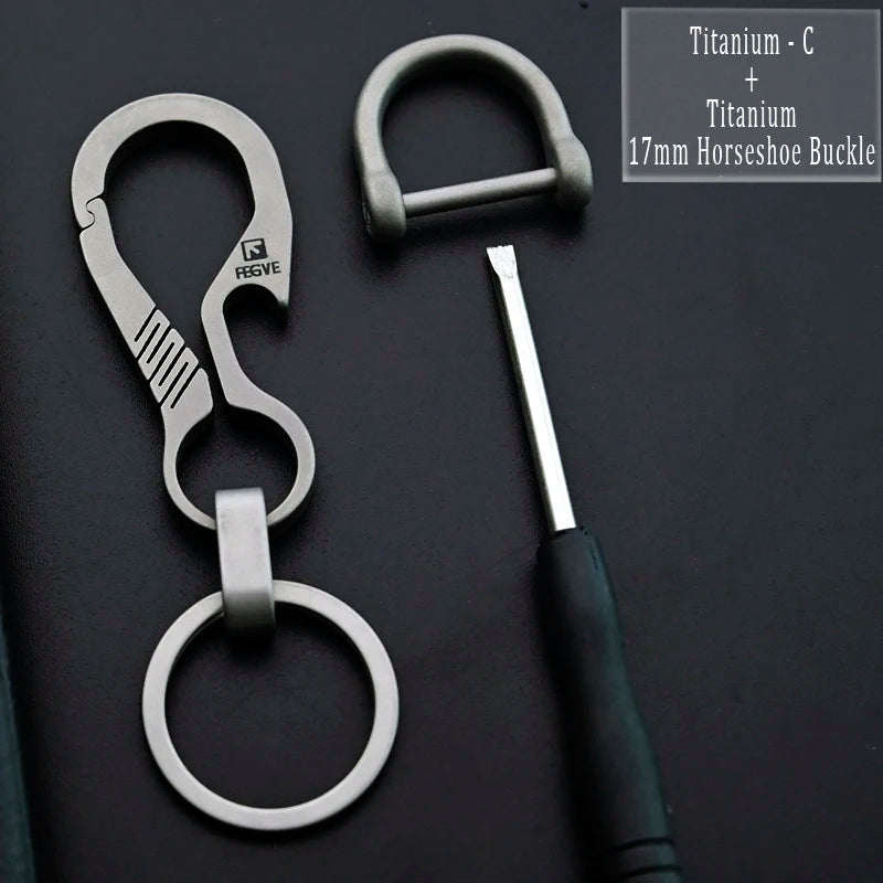 Titanium Luxury Keychain for Men - Ultra-Light Carabiner
