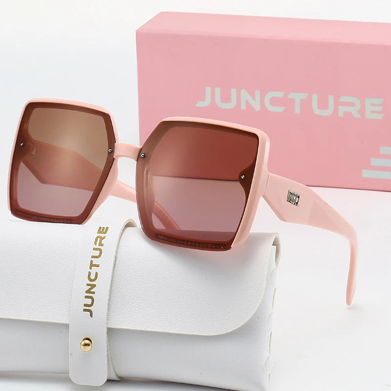 Juncture polarizado feminino óculos de sol moda quadrado óculos de sol gradiente senhora óculos festa presentes do feriado óculos de sol para mulher