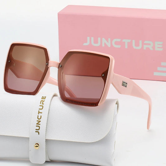 Juncture polarizado feminino óculos de sol moda quadrado óculos de sol gradiente senhora óculos festa presentes do feriado óculos de sol para mulher