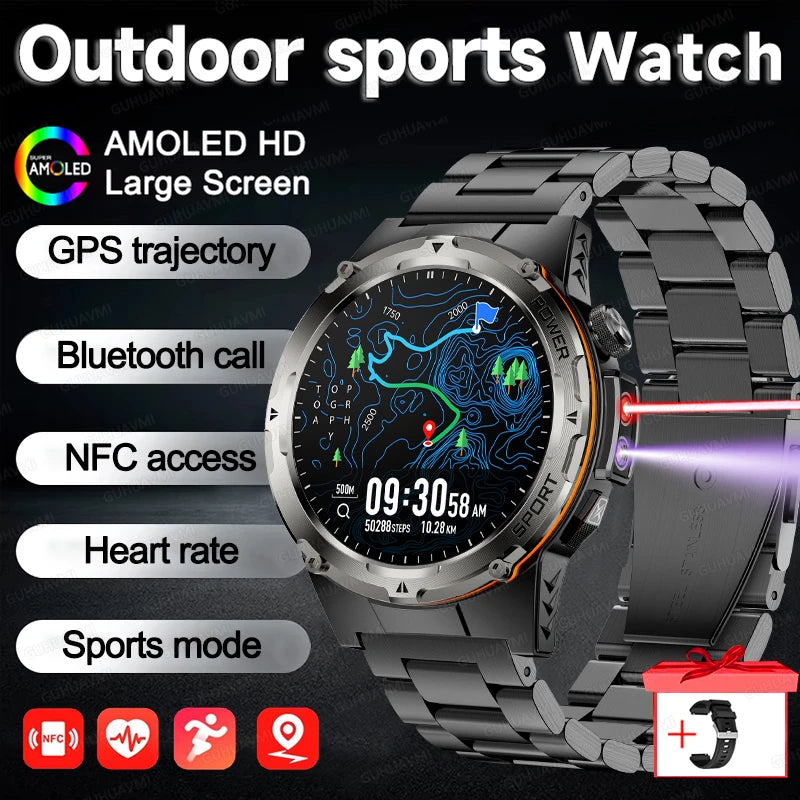 AMOLED Outdoor Sports Smartwatch with GPS & NFC