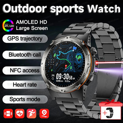 AMOLED Outdoor Sports Smartwatch with GPS & NFC