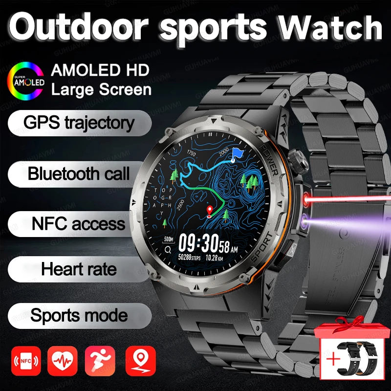 AMOLED Outdoor Sports Smartwatch with GPS & NFC
