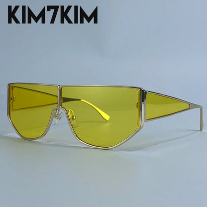 Steampunk Polygon Shield Sunglasses Women 2025 Luxury Brand Night Vision UV400 Windproof Sunglass For Lady Retro Trendy Shades