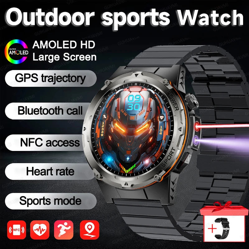AMOLED Outdoor Sports Smartwatch with GPS & NFC