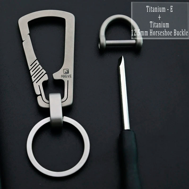 Titanium Luxury Keychain for Men - Ultra-Light Carabiner