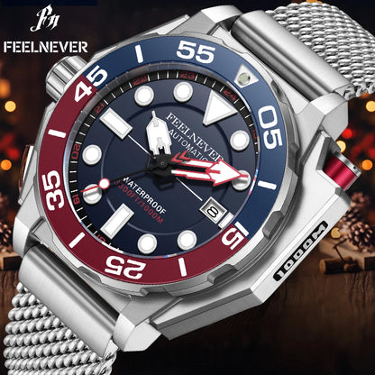 FeelNever marca superior de luxo relógio automático para homens moda negócios relógio masculino militar à prova dwaterproof água relógios mecânicos