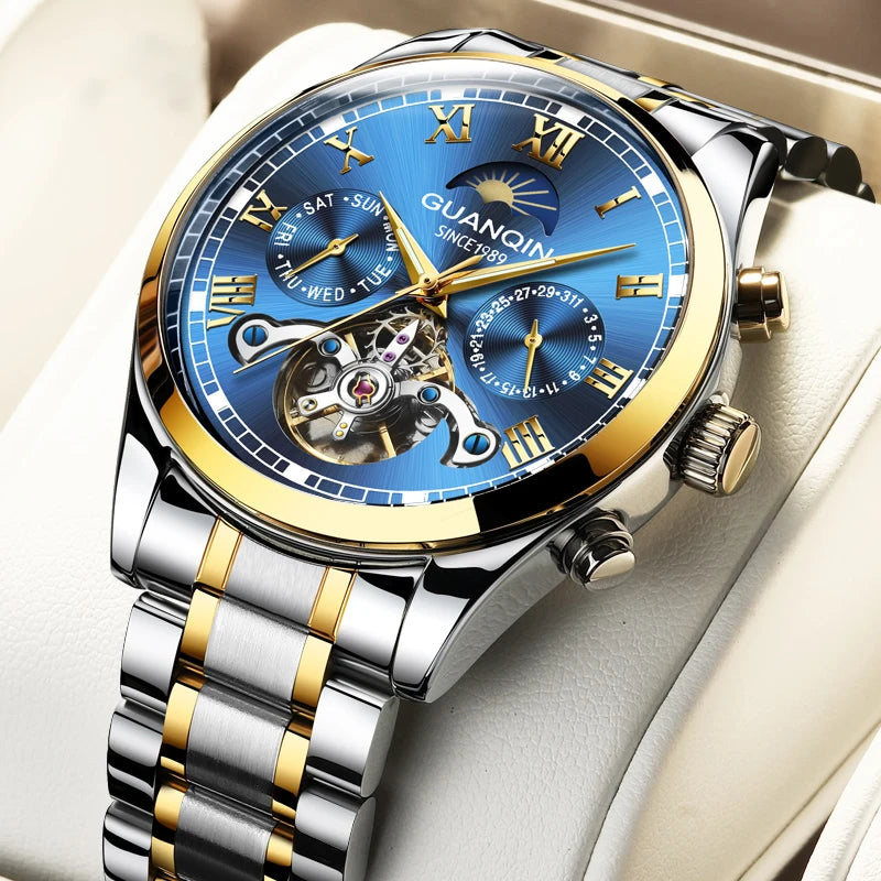 Guanqin Luxury Men's Automatic Tourbillon Watch