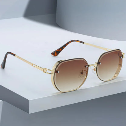 2025 novo em óculos de sol para mulheres armação preta borda dourada decoração moda lente preta óculos de sol feminino