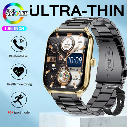 Ultra-Slim AMOLED Smartwatch 1.96" with Bluetooth Calls