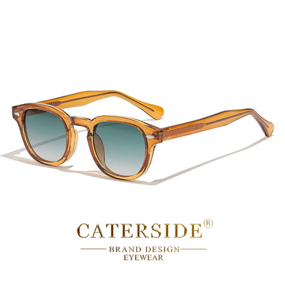 CATERSIDE Retro Round Men Sunglasses Punk Propionic Acid Pin Temple Luxury Sun Glasses Women Sports Leisure Party Eyewear UV400
