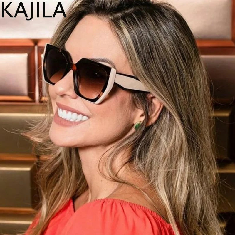 Moda olho de gato óculos de sol feminino 2025 design da marca luxo vintage quadrado punk óculos de sol para senhoras tons retro uv400