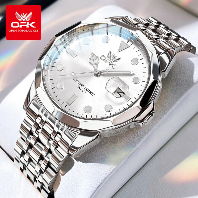 OPK Gold Stainless Steel Waterproof Men's Watch