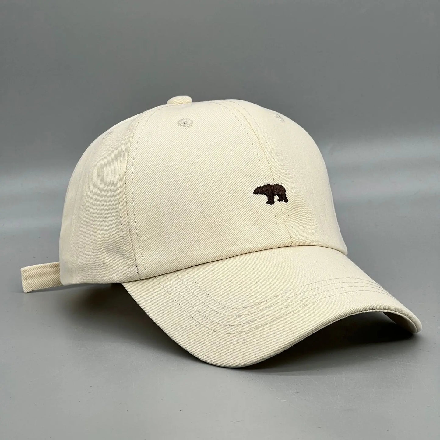 Polar Bear Embroidered Cotton Baseball Cap - UV Protection